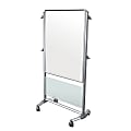 Ghent Nexus Mobile 2-Sided Magnetic Dry-Erase Whiteboard, 76 1/8" x 40 3/8" x 25 1/8" Steel Frame With Silver Finish