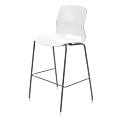 KFI Studios Imme Stacking Bar Stool, 44"H, White/Silver