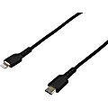 StarTech.com 2m/6.6ft USB C to Lightning Cable - MFi Certified - Heavy Duty Lightning Cable - Black - Durable USB Charging Cable (RUSBCLTMM2MB)