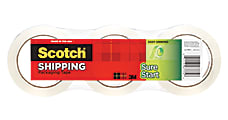 Scotch® Sure Start Shipping Tape, 3" Core, 1 7/8" x 800", Clear, Pack Of 3