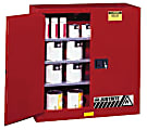 Safety Cabinets for Combustibles, Manual-Closing Cabinet, 40 Gallon, Red