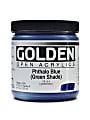Golden OPEN Acrylic Paint, 8 Oz Jar, Phthalo Blue (Green Shade)