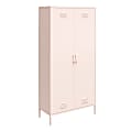 Ameriwood™ Home Mission District Tall 2-Door Metal Locker Cabinet, 72-7/8”H x 35-7/16”W x 15-3/4”D, Pink