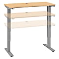 Move 40 Series by Bush Business Furniture Electric 48"W Height-Adjustable Standing Desk, 48" x 24", Natural Maple/Cool Gray Metallic, Standard Delivery