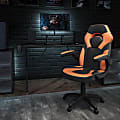 Flash Furniture Gaming Desk And Racing Chair Set With Cup Holder, Headphone Hook and Monitor/Smartphone Stand, Orange