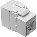 Eaton Tripp Lite Series Cat6/Cat5e Toolless Keystone Jack RJ45 Shuttered, Dust Cap PoE/PoE+ Compliant, White, TAA - N238001GYTF 1 thumbnail image