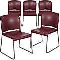 Flash Furniture HERCULES Series Full-Back Contoured Stack Chairs, Red/Gray, Set Of 5 Chairs 1 thumbnail image