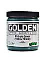 Golden OPEN Acrylic Paint, 8 Oz Jar, Phthalo Green (Yellow Shade)