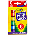 Crayola® Washable Paint Sticks, Assorted Colors, Pack Of 6 Sticks