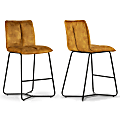 Glamour Home Avent Fabric Counter-Height Stools With Metal Legs, Brown/Black, Set Of 2 Stools 1 thumbnail image