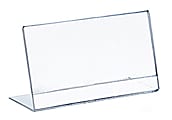 Azar Displays L-Shaped Acrylic Sign Holders, 3-1/2" x 5", Clear, Pack Of 10 Holders