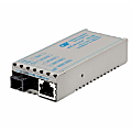 Omnitron miConverter 10/100 Plus Ethernet Single-Fiber Media Converter RJ45 SC Multimode BiDi 5km - 1 x 10/100BASE-TX, 1 x 100BASE-BX (1550/1310), US AC Powered, Lifetime Warranty