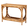 bali & pari Ramona Modern Bohemian Rattan Rectangular Console Table, 30"H x 39-5/16"W x 15-13/16"D, Light Honey