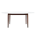 Eurostyle Manon Oval Dining Table, 30"H x 63"W x 35-1/2"D, Matte White/Walnut