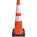 Tatco Slimline Traffic Cones - 1 Each - 10.8" Width x 28" Height x 10.8" Depth - Cone Shape - Reflective, Flexible, Long Lasting - Polyvinyl Chloride (PVC) - Orange, Silver
