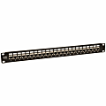 Tripp Lite 24-Port Shielded Cat6 Patch Panel Feed Through Rackmount RJ45 1URM TAA, N254024SH 1 thumbnail image