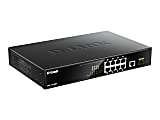 D-Link DGS 1010MP - Switch - unmanaged - 8 x 10/100/1000 (PoE+) + 1 x 10/100/1000 (uplink) + 1 x 1000Base-X SFP (uplink) - desktop, rack-mountable - PoE+ (125 W) 1 thumbnail image