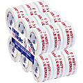 Tape Logic® Do Not Double Stack Preprinted Carton Sealing Tape, 3" Core, 2" x 110 Yd., Red/White, Pack Of 18