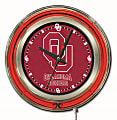 Holland Bar Stool Logo Clock, 15"H x 15"W x 3"D, Oklahoma