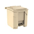 Gritt Commercial Rectangular Step-On Trash Can, 8 Gallon, Beige 1 thumbnail image