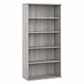 Bush Business Furniture Hybrid 73"H 5-Shelf Bookcase, Platinum Gray, Standard Delivery