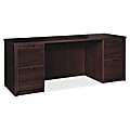 Lorell® Prominence 2.0 66"W Double-Pedestal Credenza Computer Desk, Espresso 1 thumbnail image