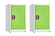 Alpine AdriOffice 1-Tier Steel Lockers, 24”H x 15”W x 15”D, Green, Set Of 2 Lockers