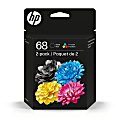 HP 68 2-Pack Black/Tri-color Original Ink Cartridge Combo