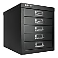 Bisley 15"D Vertical 5-Drawer File Cabinet, Black