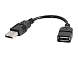 C2G 6in USB Extension Cable - USB 2.0 to USB - M/F - USB extension cable - USB (F) to USB (M) - 6 in - black