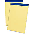 Ampad Perforated Ruled Pads, 2 Hole Punched, Letter Size, 50 Sheets, Ruled, Canary Yellow, Box Of 12