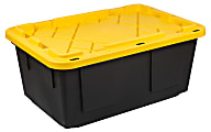 Mount It Work It Heavy Duty Plastic Storage Containers 60 Liters  BlackYellow Case Of 3 Bins - Office Depot