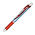Pentel® EnerGel™ RTX Retractable Liquid Gel Pens, Needle Point, 0.5 mm, Multicolor Barrel, Red Ink, Pack Of 12 1 thumbnail image