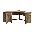 kathy ireland® Home by Bush Business Furniture Cottage Grove 60"W L-Shaped Corner Desk With Drawer And Storage Cabinet, Reclaimed Pine, Standard Delivery 1 thumbnail image