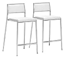 Zuo Modern® Dolemite Counter Chairs, White/Gray, Pack Of 2 Chairs