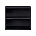 Hirsh® 30"H 2-Shelf Metal Bookcase, Black
