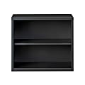 Hirsh® 30"H 2-Shelf Metal Bookcase, Charcoal