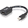 C2G 6in Mini DisplayPort to DisplayPort Adapter - Mini DP to DP Adapter - 4K 30Hz - Black - M/F - DisplayPort cable - Mini DisplayPort (M) to DisplayPort (F) - 6 in - black