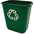 Rubbermaid Commercial Deskside Recycling Container, 7.03 gal Capacity, Rectangular, 15"H x 10.2"W, Plastic, Green, 12 / Carton 1 thumbnail image