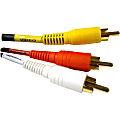 Professional Cable Composite Stereo Left & Right + Video 3 RCA, red, white, & yellow - 6ft - First End: 1 x RCA Male Composite Video, First End: 2 x RCA Male Stereo Audio - Second End: 1 x RCA Male Composite Video, Second End: 2 x RCA Male Stereo Audio 1 thumbnail image