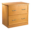 Realspace® Premium 19"D Lateral 2-Drawer File Cabinet, Light Cherry 1 thumbnail image