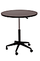 Boss® Mobile Round Height-Adjustable Table, Mahogany/Black