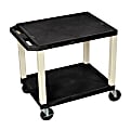 H. Wilson Tuffy 2-Shelf Audio/Visual Cart, 26"H x 24"W x 18"D, Black 1 thumbnail image