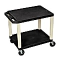 H. Wilson Tuffy 2-Shelf Audio/Visual Cart, 26"H x 24"W x 18"D, Black