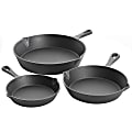 Gibson Home Brickstone 3-Piece Pre-Seasoned Cast Iron Skillet Set, Black 1 thumbnail image