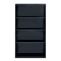 Hirsh® 60"H 4-Shelf Metal Bookcase, Black