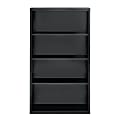 Hirsh® 60"H 4-Shelf Metal Bookcase, Charcoal