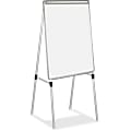MasterVision Quadpod Presentation Easel - 28" (2.3 ft) Width x 40.5" (3.4 ft) Height - White Surface - Gray Aluminum Frame - Rectangle - Floor Standing, Tabletop