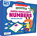 Scholastic Match, Trace And Write Numbers 2-Sided Learning Mats, Grades Pre-K To 1st, Pack Of 15 Mats