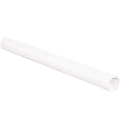 Partners Brand White Mailing Tubes With Plastic Endcaps, 2" x 15", 80% Recycled, Pack Of 50